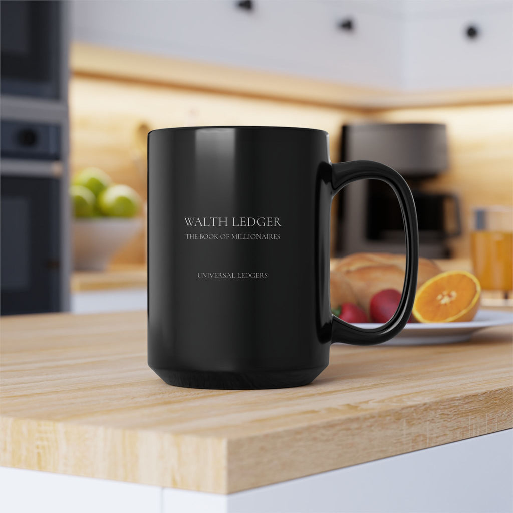 Sleek Black ABUNDANCE Coffee Mug, 15oz -