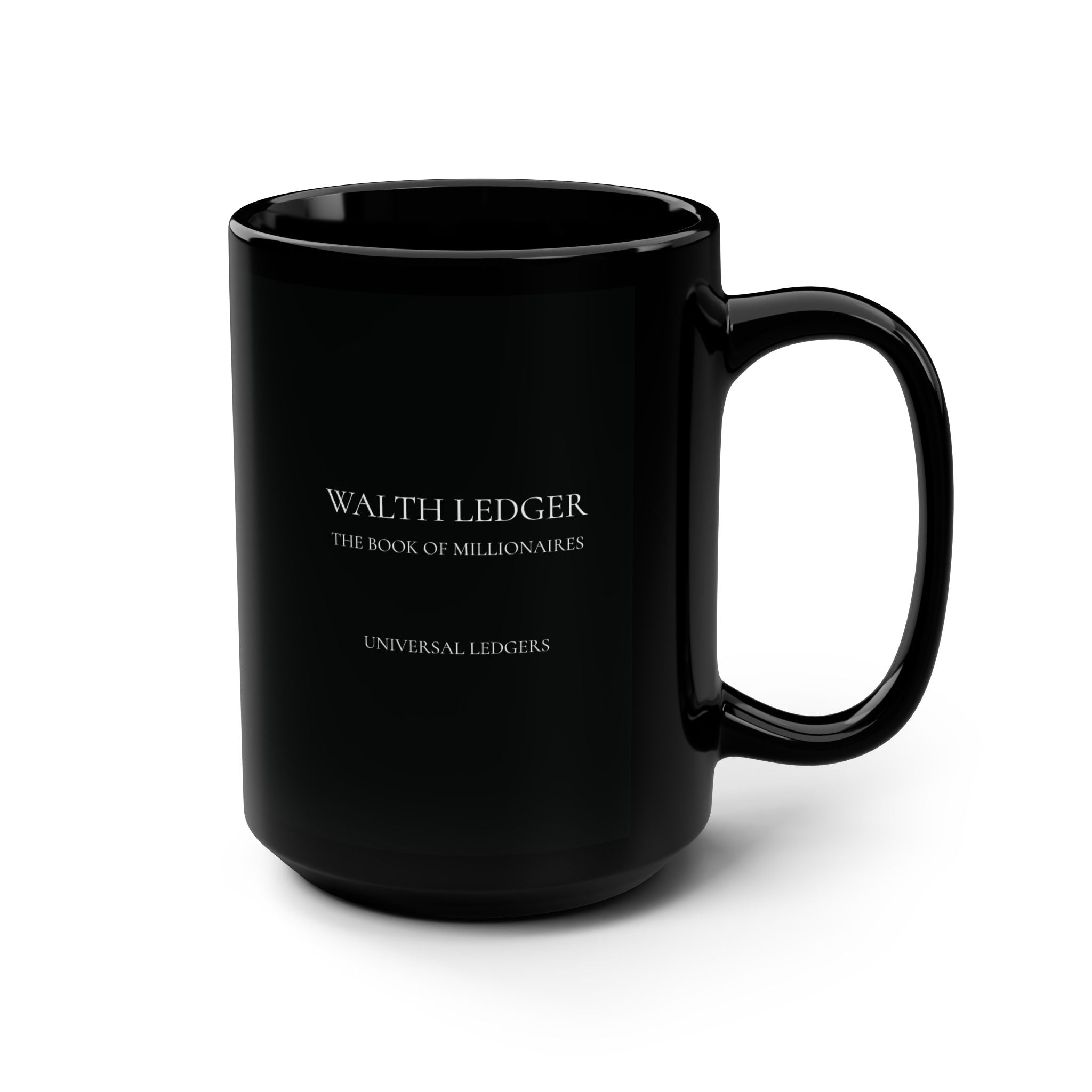 Sleek Black ABUNDANCE Coffee Mug, 15oz -