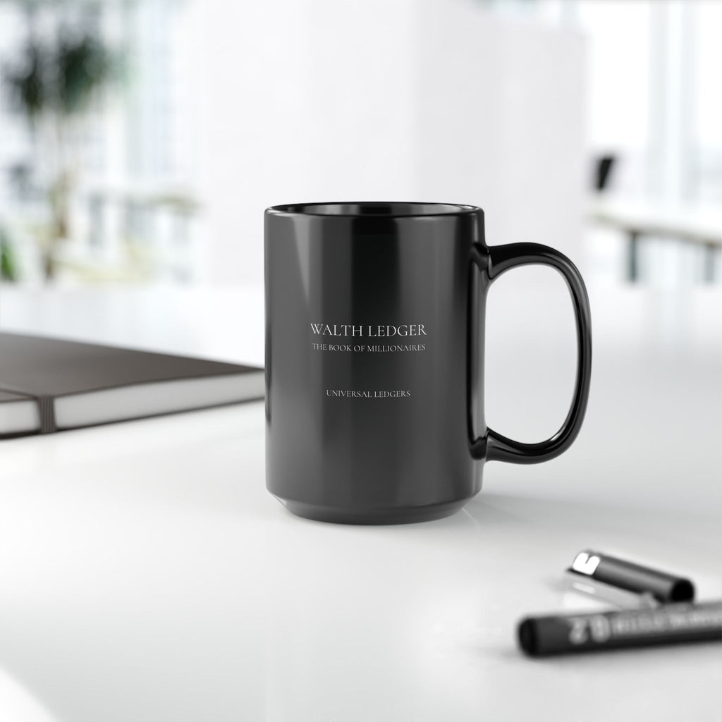 Sleek Black ABUNDANCE Coffee Mug, 15oz -